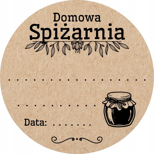 Naklejki Domowa Spiżarnia ekologiczne okrągłe 7cm - 100szt - na przetwory