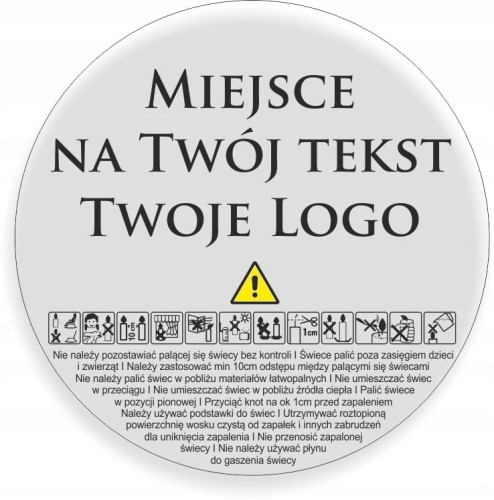 Naklejki BEZBARWNE na świeczki Twoje LOGO 6cm 150szt