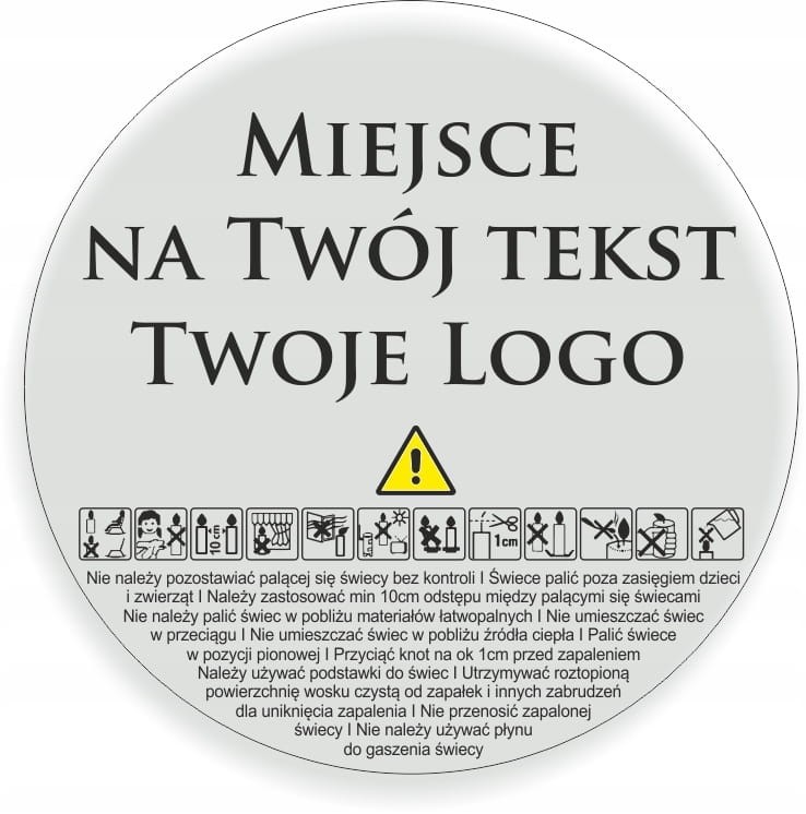 Naklejki BEZBARWNE na świeczki Twoje LOGO 6cm 150szt