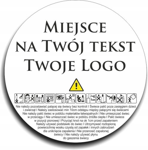Personalizowane Naklejki na świece piktogramy z LOGO 6cm  150szt