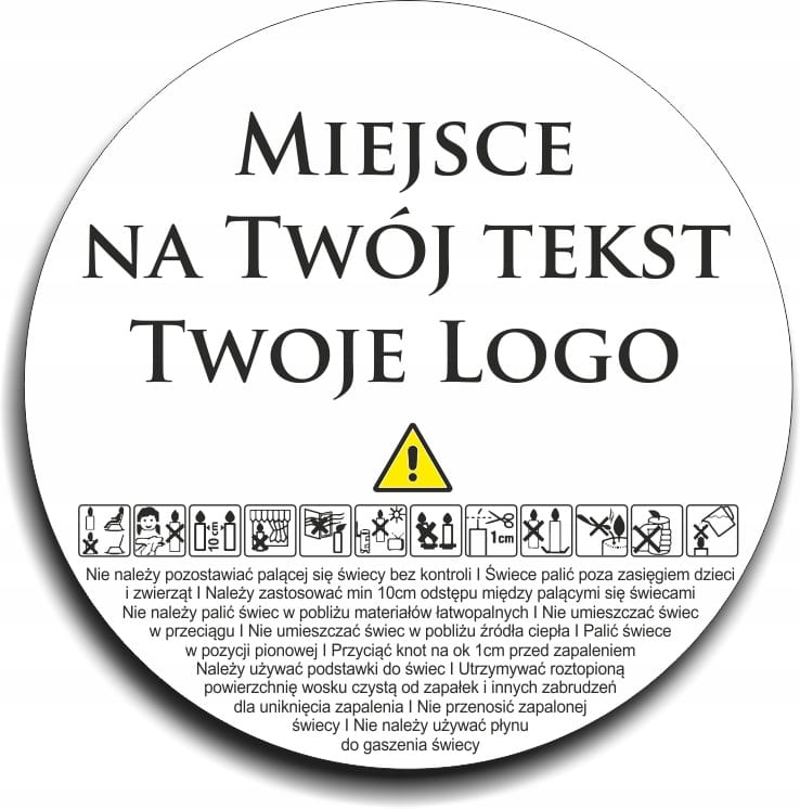 Personalizowane Naklejki na świece piktogramy z LOGO 6cm  150szt