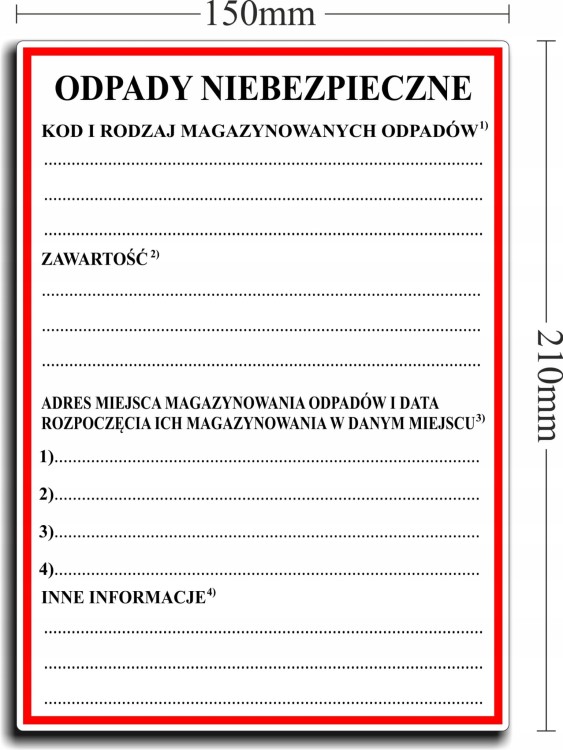 ODPADY NIEBEZPIECZNE Naklejki Etykiety FOLIA x 100