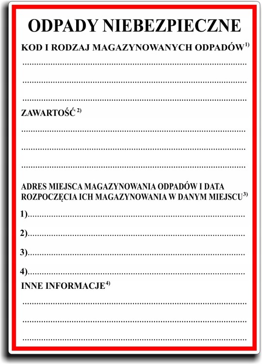 Etykiety ODPADY NIEBEZPIECZNE Naklejki FOLIA