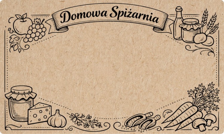 Etykiety Domowa Spiżarnia na przetwory Dżemy Owoce Powidła DUŻE 100szt