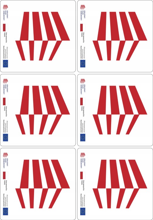 Naklejka Krajowy Plan Odbudowy dofinansowanie folia 86x90mm 6szt