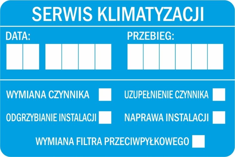 Naklejki serwisowe - SERWIS KLIMATYZACJI - 80szt