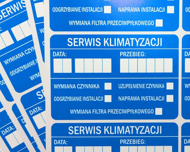 Naklejki serwisowe - SERWIS KLIMATYZACJI - 80szt