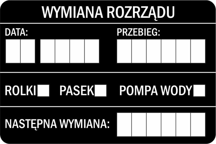 Naklejki serwisowe WYMIANA ROZRZĄD - 80szt