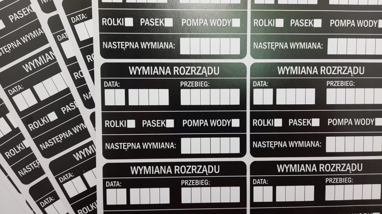 Naklejki serwisowe WYMIANA ROZRZĄD - 80szt