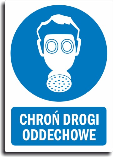 Naklejka BHP CHROŃ DROGI ODDECHOWE DUŻA 20x28cm