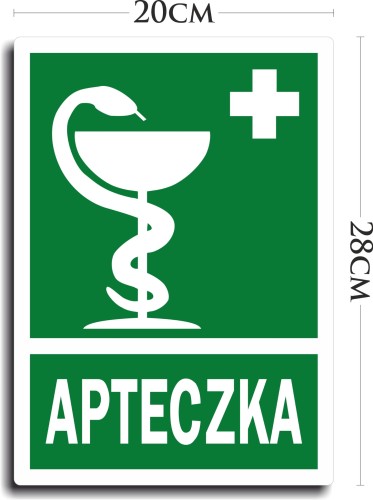 Naklejka BHP APTECZKA Pomoc medyczna DUŻA 20x28cm